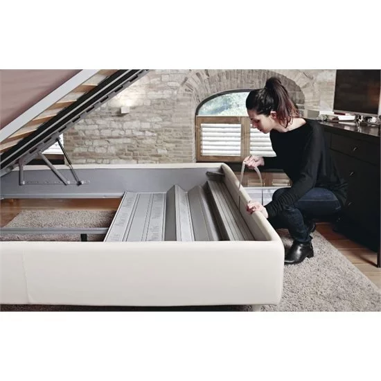 Letto imbottito Louise H27 - Contenitore Folding Box - rete 120x200  Bontempi Letti - Progetto Sedia